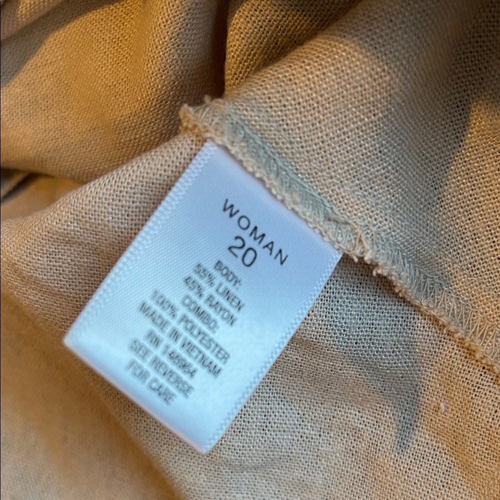 Roz & Ali Sleeveless Cream Dress with Leopard Trim Plus Size 20 - Picture 8 of 10